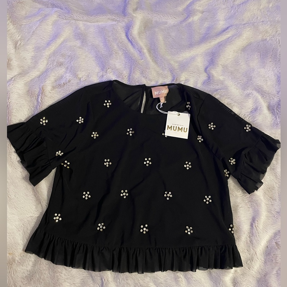 SHOW ME YOUR MUMU JERI TOP FLASHY FLOWERS